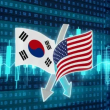 South-Korean-and-US-flags-symbolizing-the-currency-swap-agreement.