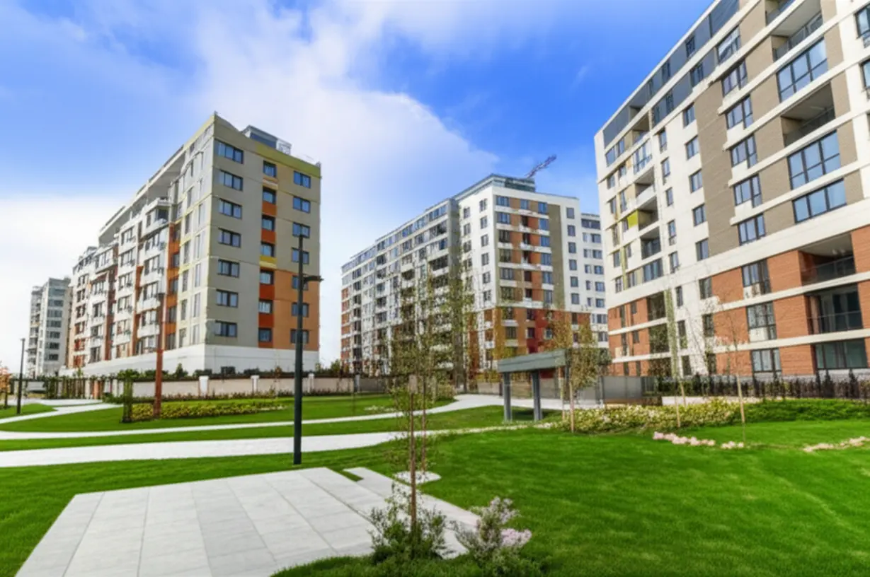 Cute-3D-rendering-of-a-new-apartment-building-with-trees.