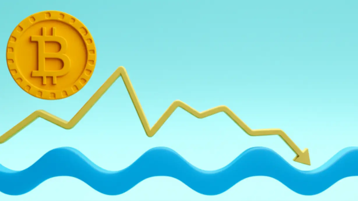 Cute-3D-image-showing-Bitcoin-moving-towards-stable-waves-away-from-volatile-graphs.