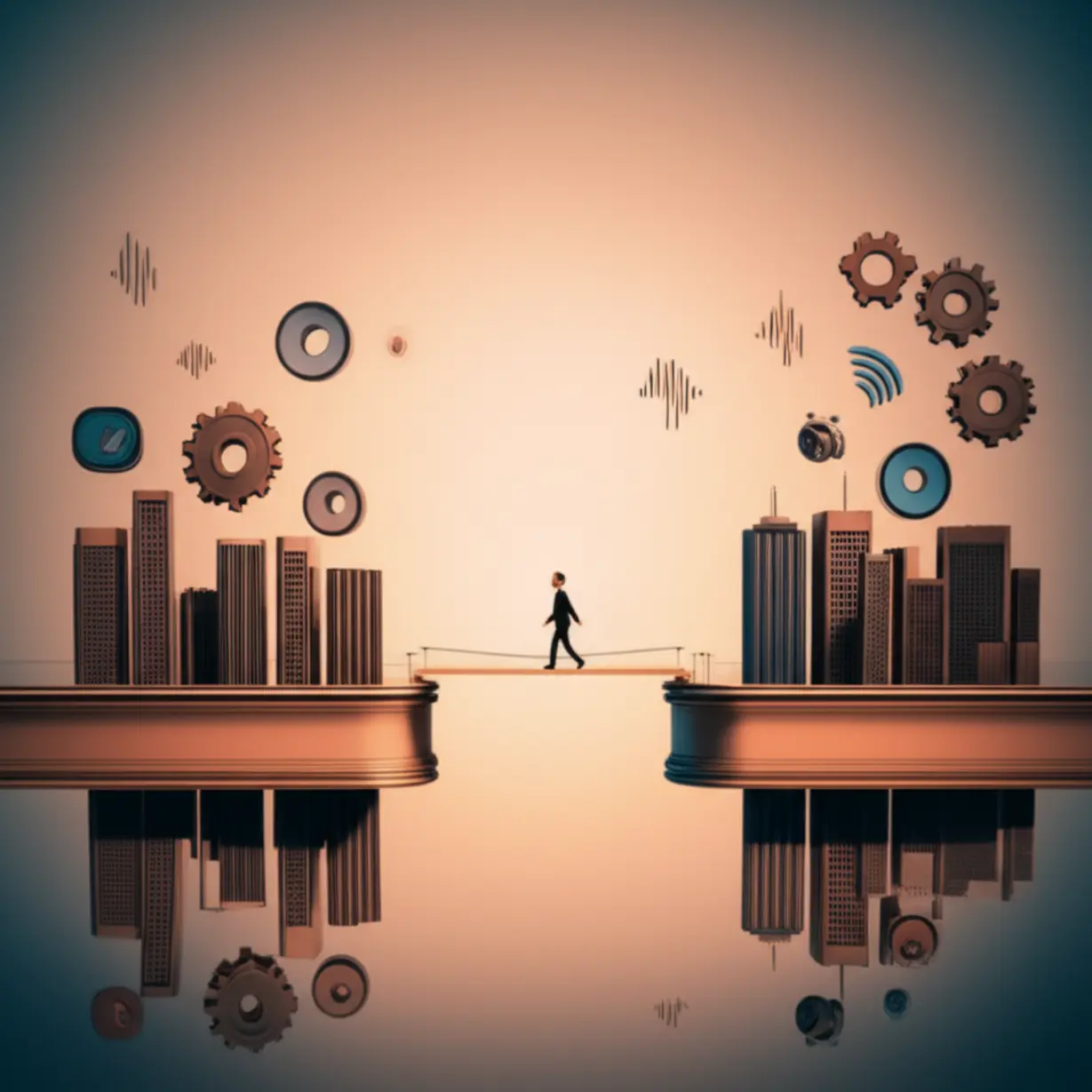 3D-illustration-showing-a-figure-transitioning-between-media-and-business-environments.