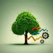 A-3D-rendering-showing-a-Cudrania-tree-next-to-investment-symbols,-representing-adaptation-to-changing-markets.