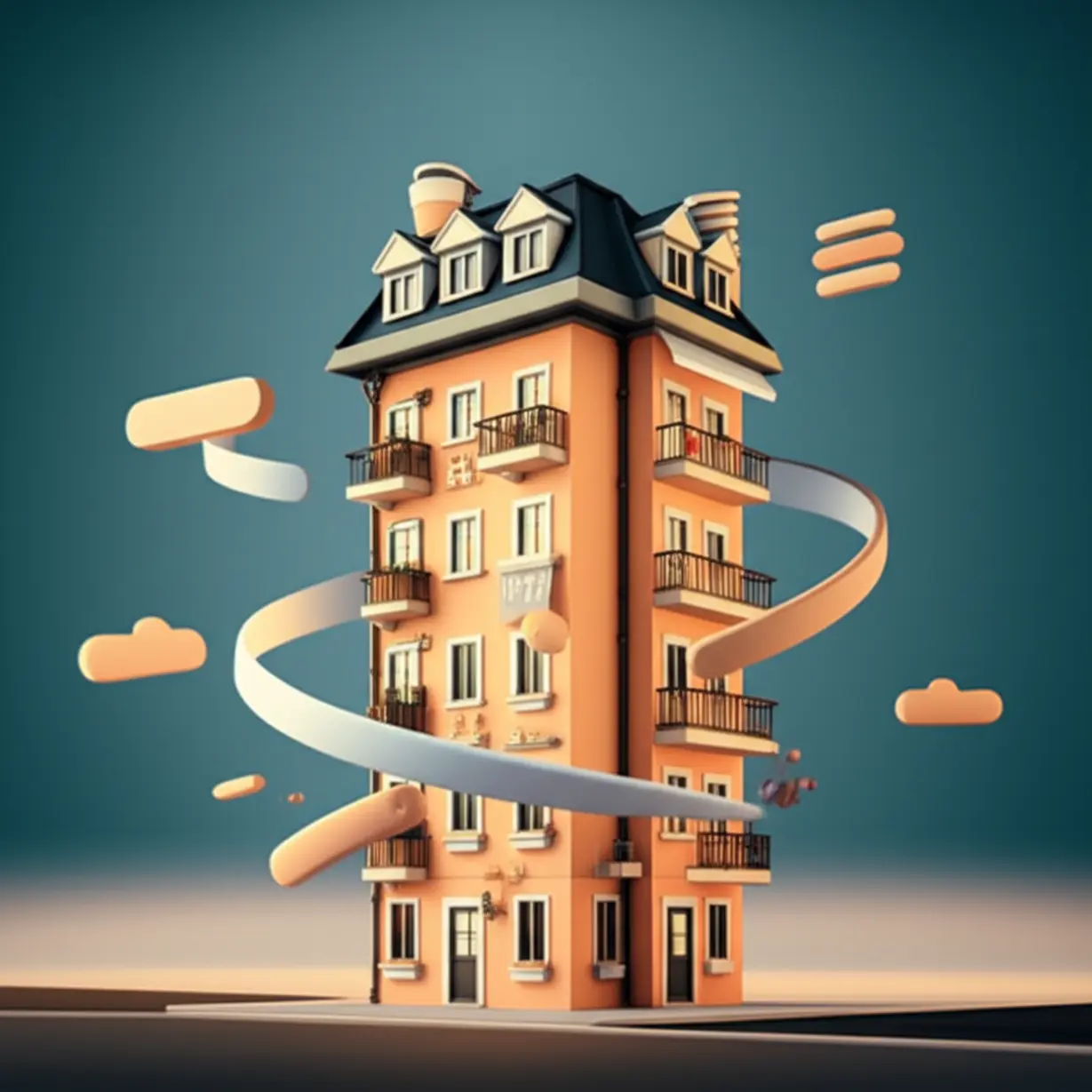 공동주택관리법-시행령을-상징하는-귀여운-아파트-건물과-주거-규칙-그림