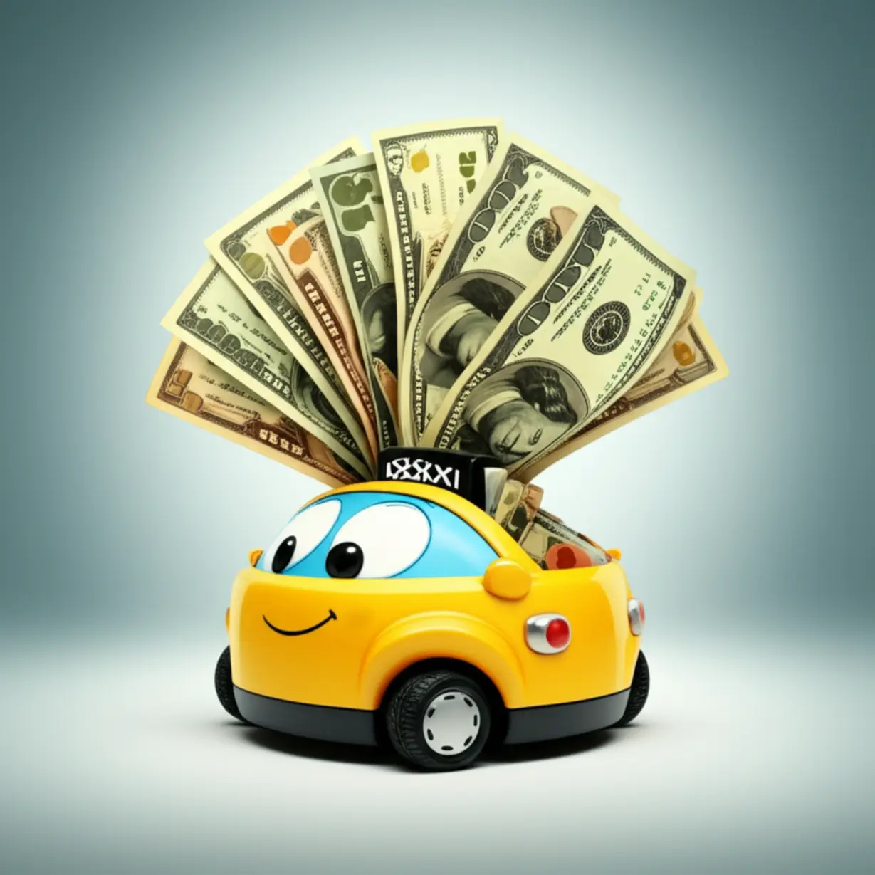 돈이-가득-찬-귀여운-3D-로보택시-저금통-이미지.-테슬라-로보택시의-저렴한-가격을-상징합니다.