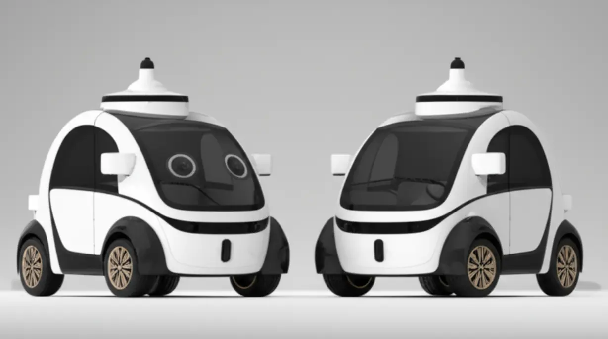 카메라만-있는-테슬라와-여러-센서를-가진-웨이모-자율주행-기술을-비교하는-귀여운-3D-로보택시-이미지.
