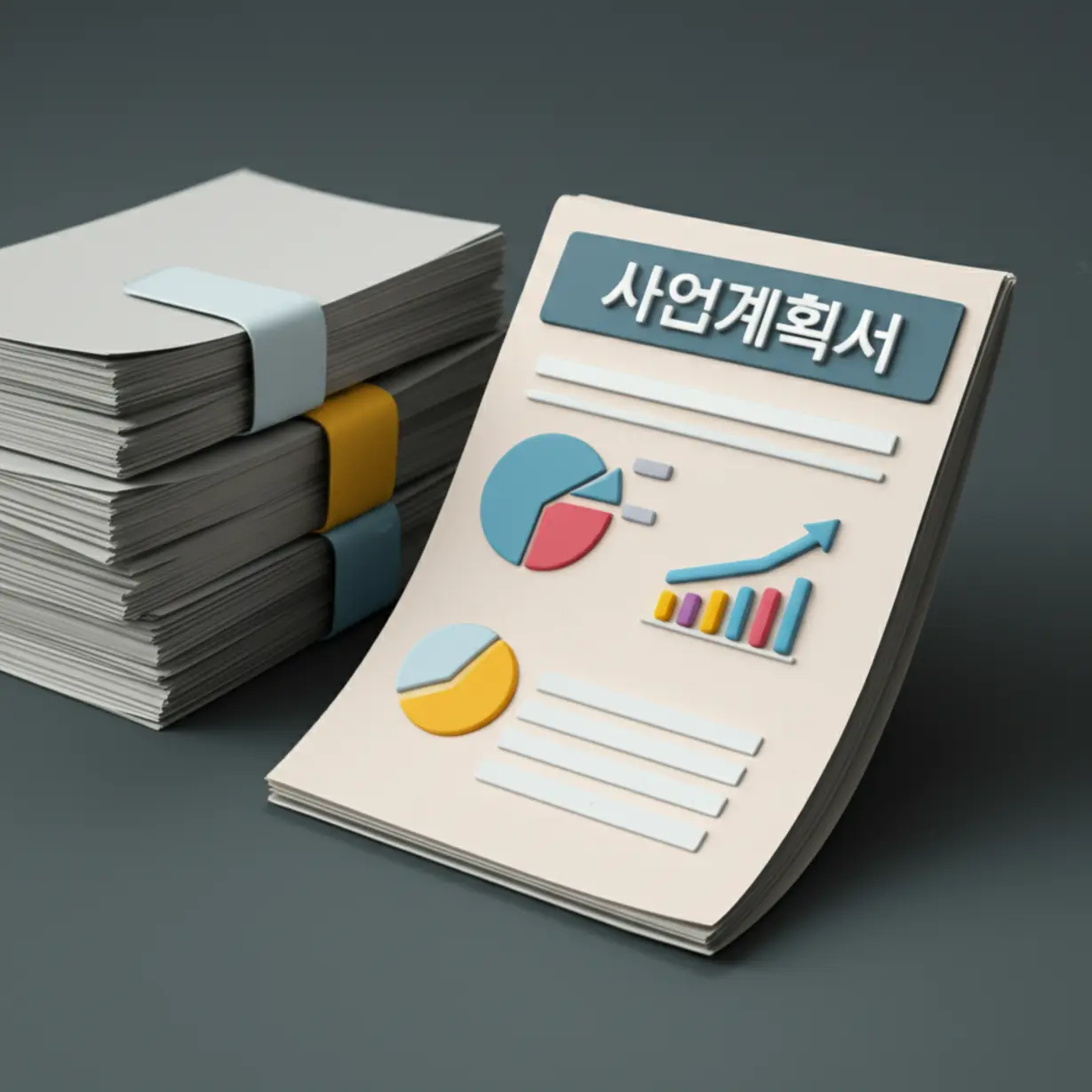 신용보증기금-대출-신청-필수-서류와-중요한-사업계획서-3D-그림