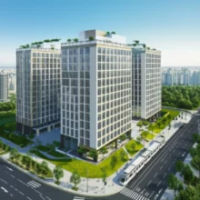 대전-도안-지구의-현대적인-민간임대-아파트-건물과-주변-환경