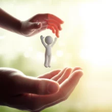 A-3D-illustration-of-a-figure-being-lifted-from-heavy-debt-symbols-towards-hope.