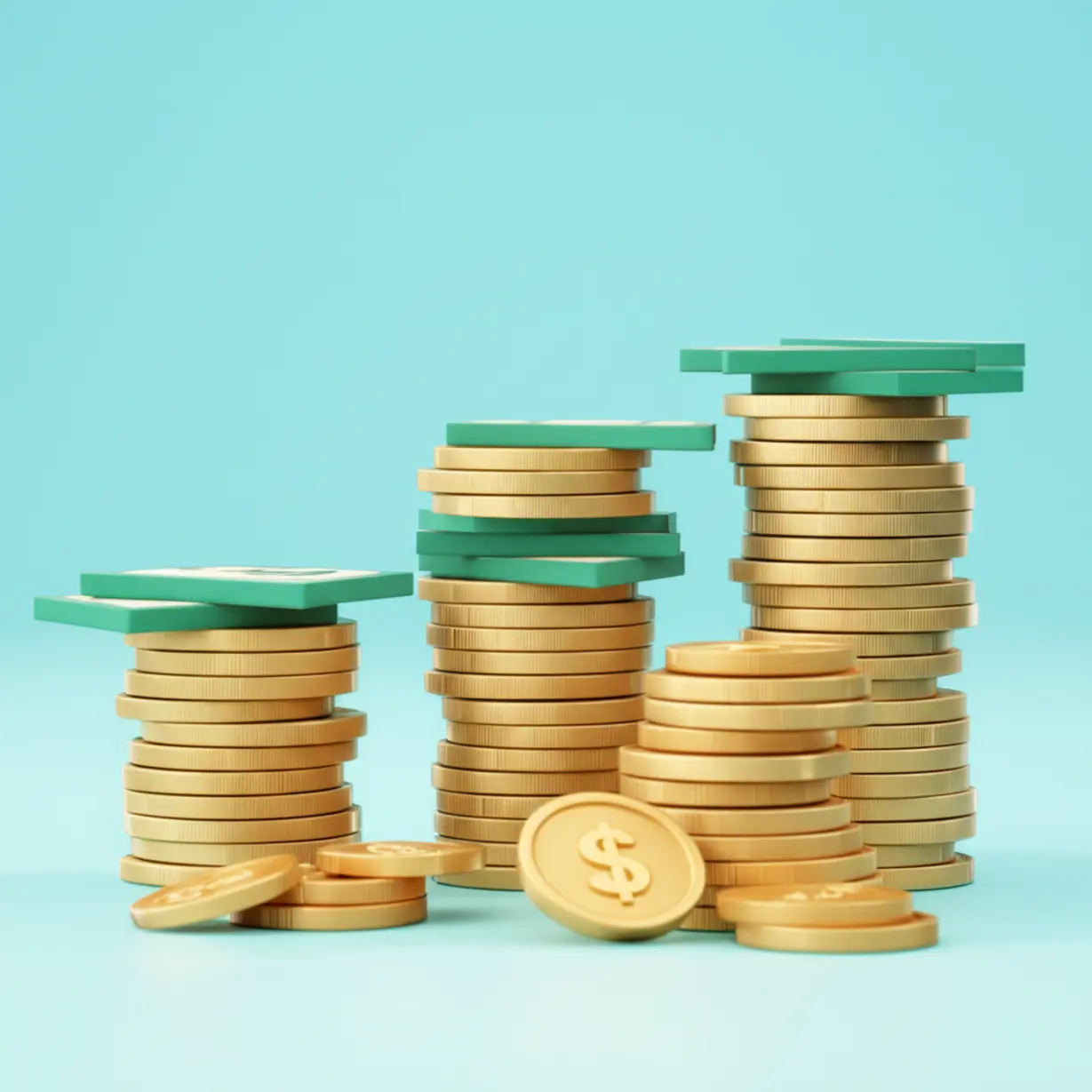 Styled-illustration-showing-varying-amounts-of-money-representing-tiered-government-support.