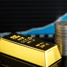 A-cute-3D-illustration-of-a-gold-bar-next-to-Korean-won-coins-with-an-upward-graph.