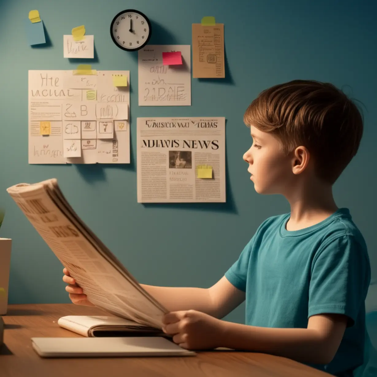 A-3D-illustration-of-a-young-person-focusing-on-an-early-morning-routine,-reading-or-planning-for-the-day.