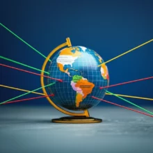 지정학적-긴장이-세계-증시에-미치는-영향을-표현한-3D-이미지