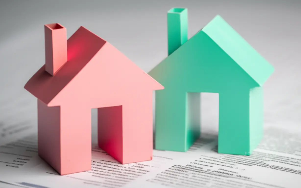 귀여운-집-모양과-주민등록등본-같은-서류가-함께-있는-3D-이미지.-1가구-2주택-기준-세대-계산-설명.