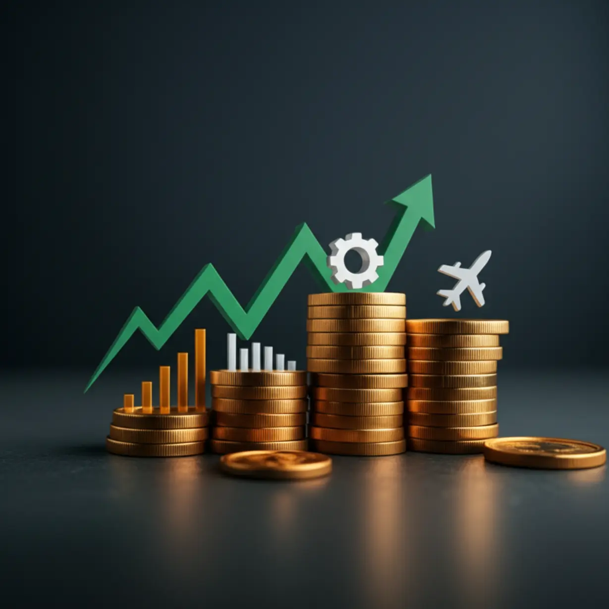 Cute-3D-financial-graphics-representing-defense-stock-and-ETF-investments.