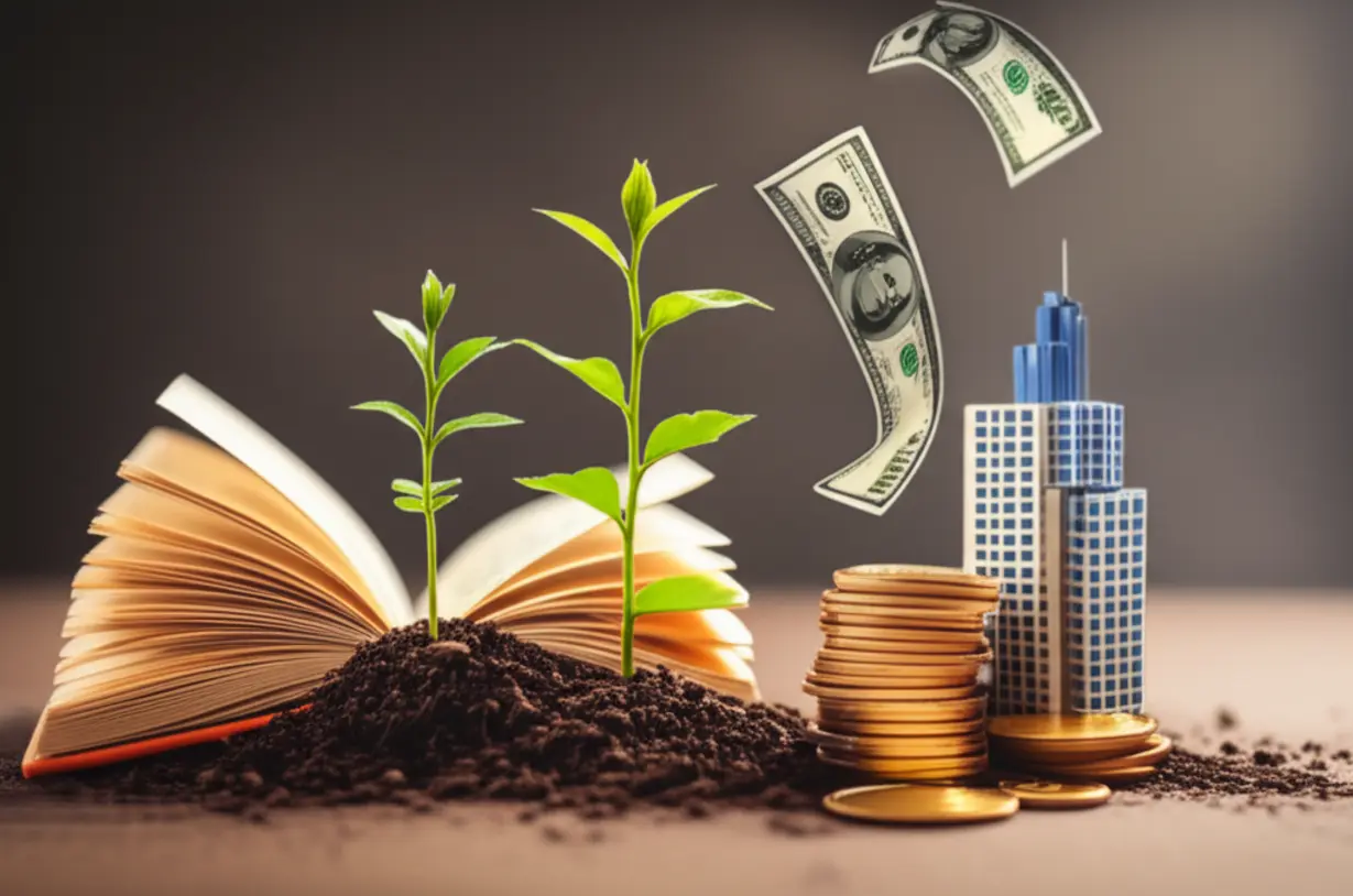 Cute-3D-illustration-showing-money-being-invested-into-growth-assets-like-plants,-books,-and-structures-instead-of-immediate-purchases.
