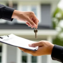 Hands-exchanging-property-documents,-symbolizing-a-landlord-change-during-a-rental-contract.