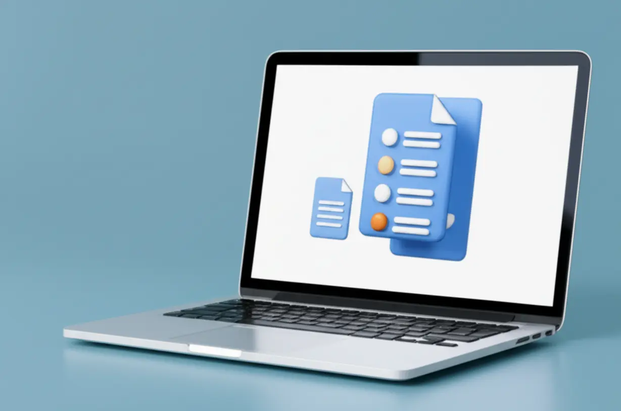 노트북-화면에-신청서가-뜬-귀여운-3D-이미지.-전세퇴거자금대출-온라인-및-오프라인-신청-방법을-나타냅니다.