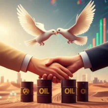 Cute-3D-illustration-showing-peace-symbols-and-financial-symbols-representing-market-reaction-to-a-ceasefire.