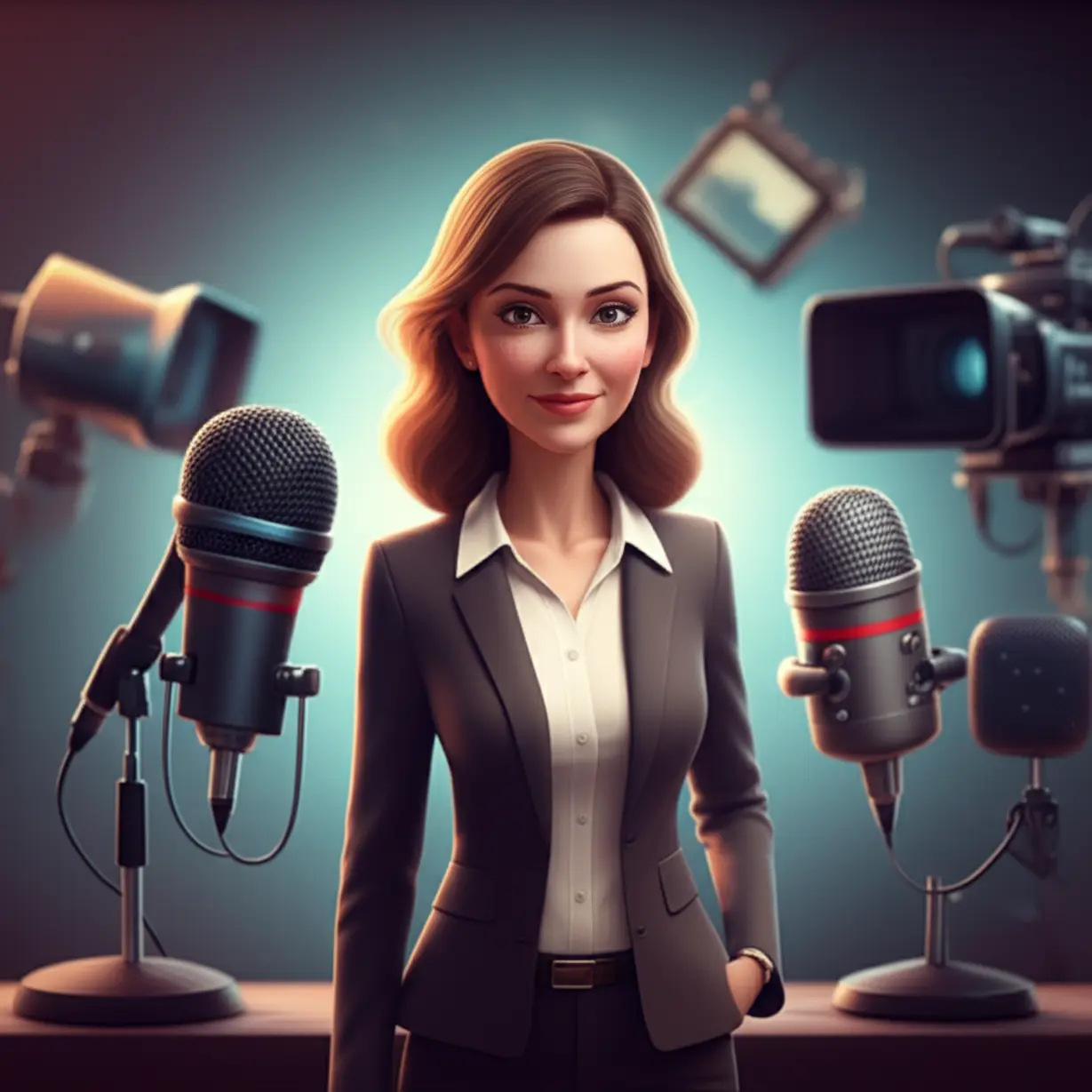 3D-illustration-of-a-confident-woman-in-a-broadcasting-studio-setting.