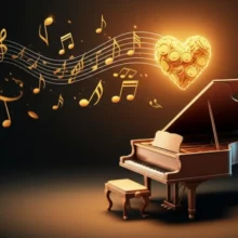 A-cute-3D-image-of-a-piano-with-musical-notes-turning-into-coins-and-a-glowing-heart.