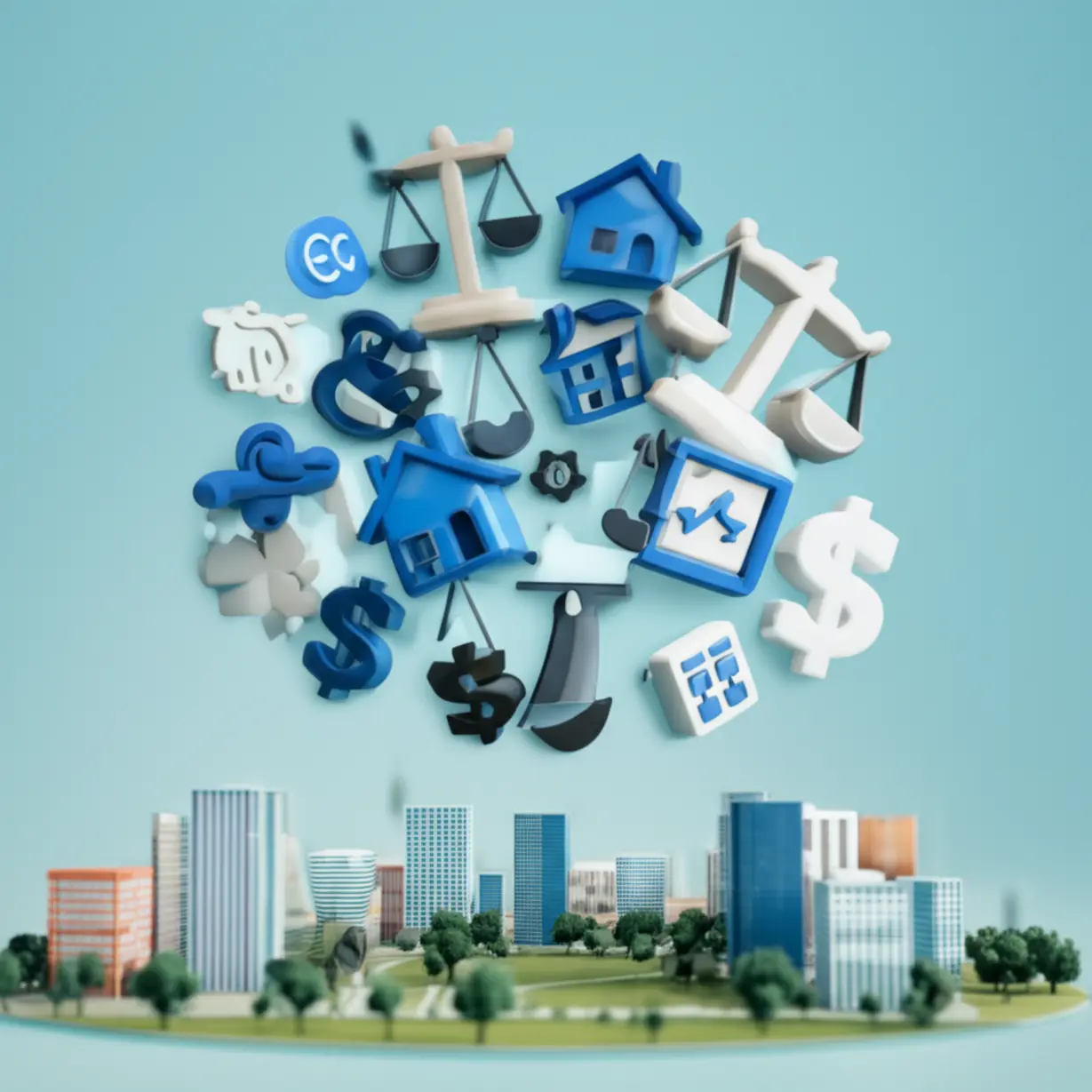 Symbols-representing-various-real-estate-policy-options.