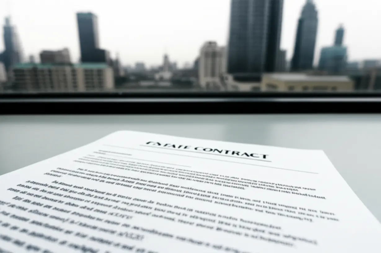 입주권-계약서와-거래-절차를-나타내는-그림