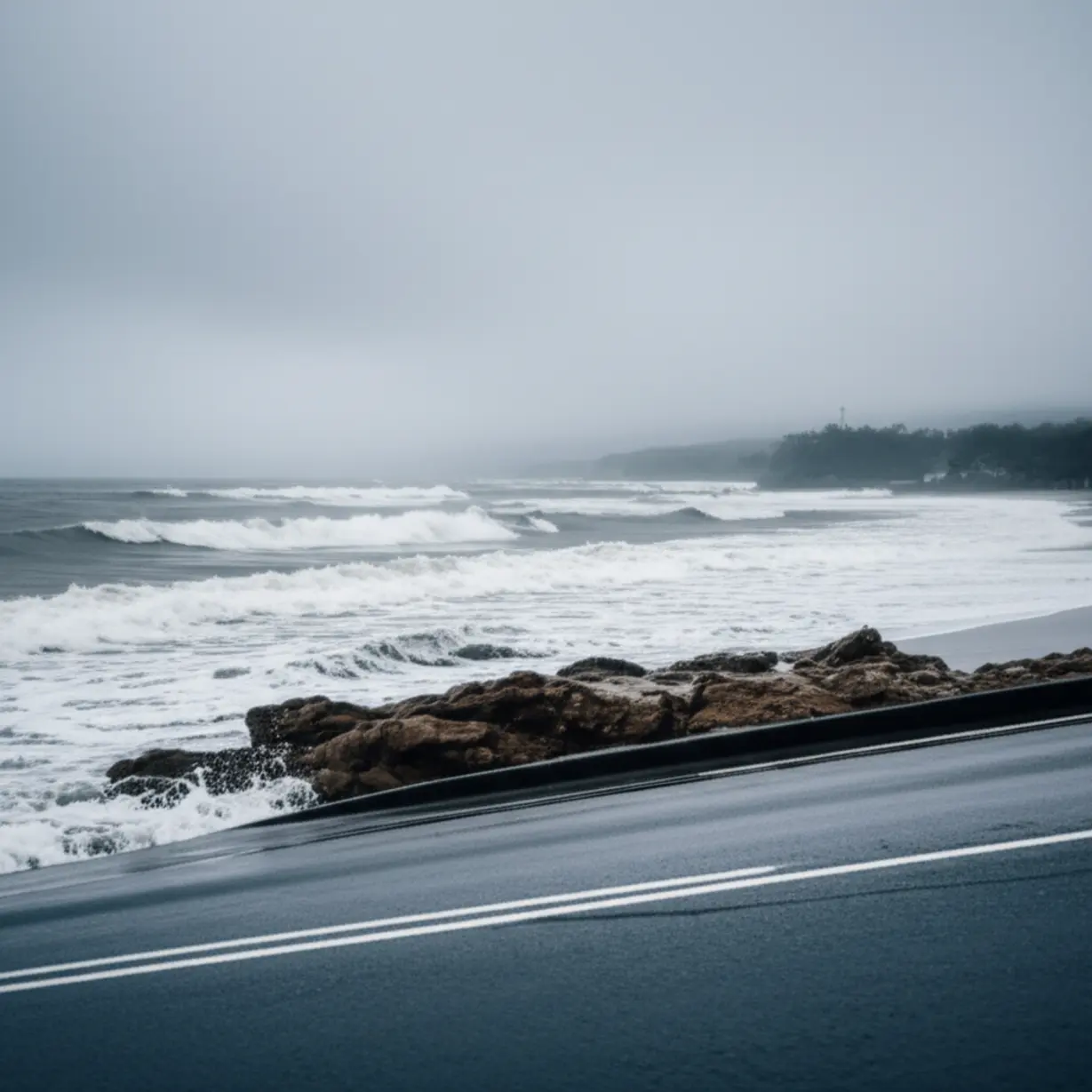 Images-representing-different-rainy-season-conditions-across-various-Korean-regions,-showing-rain,-fog,-or-localized-downpours.