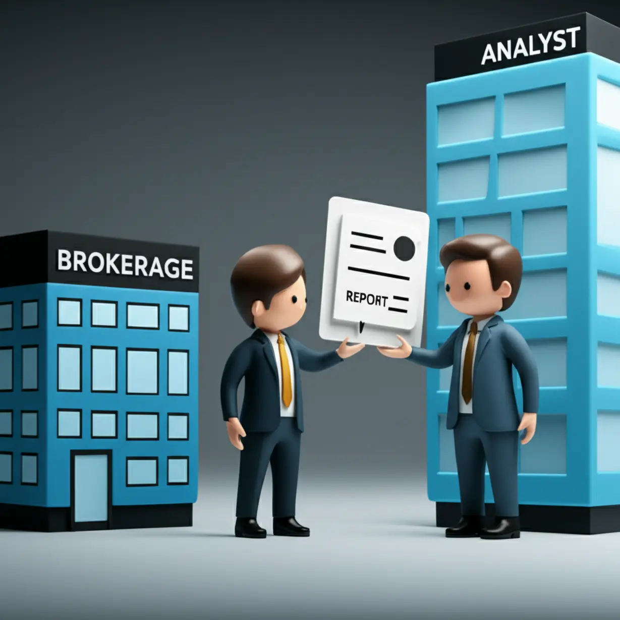 3D-image-showing-an-analyst-from-a-brokerage-sending-a-report-to-a-fund-manager-at-a-separate-asset-management-company.