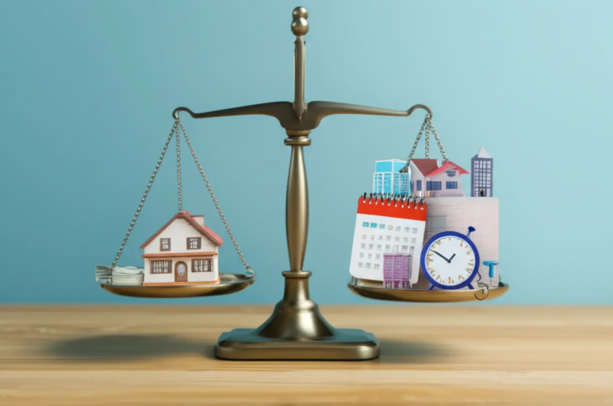 3D-illustration-depicting-high-value-homes,-temporary-homes,-and-mixed-use-properties.