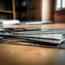 A-pile-of-old-credit-cards-that-are-not-being-used.
