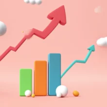 Graphical-comparison-of-a-rapidly-rising-stock-market-chart-next-to-a-slower-growing-one.