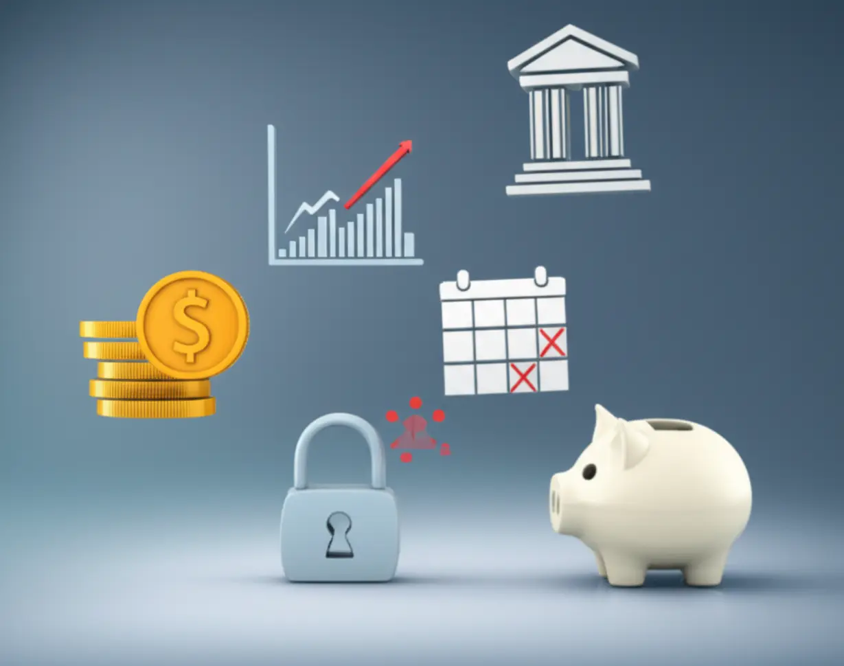 퇴직금-제도-변화의-5가지-핵심-내용을-상징하는-3D-이미지-아이콘들로-표현.