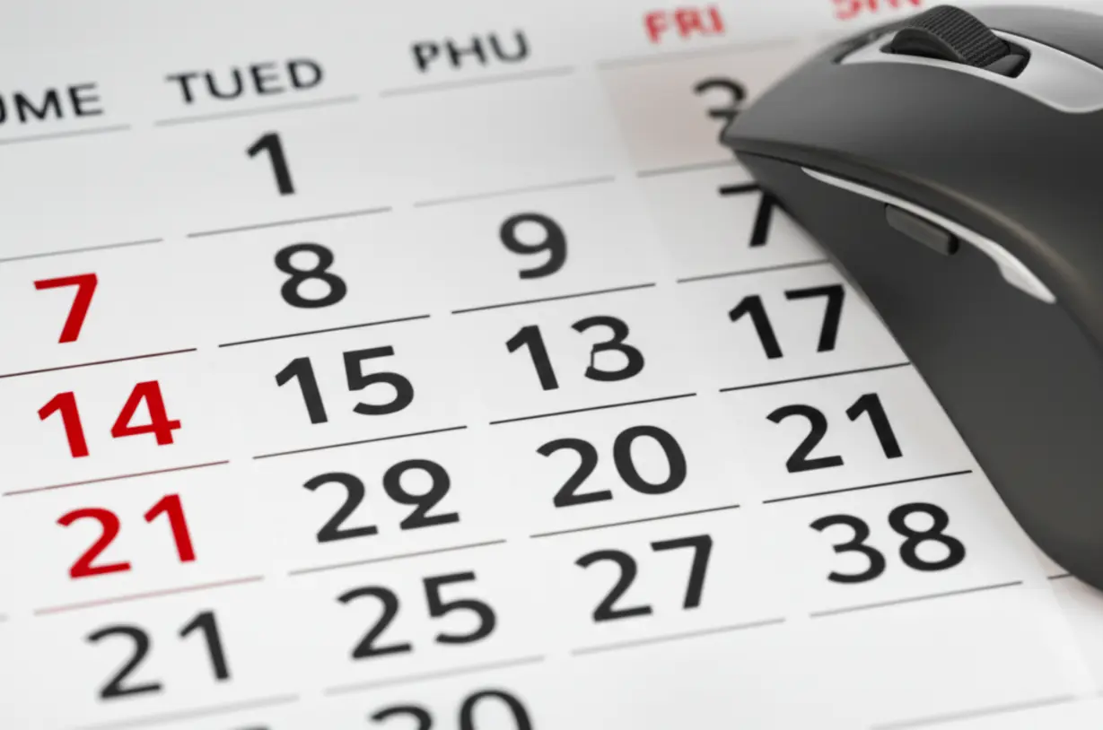 부산청년-기쁨두배통장-신청-기간이-표시된-달력과-온라인-신청을-의미하는-마우스-3D-이미지