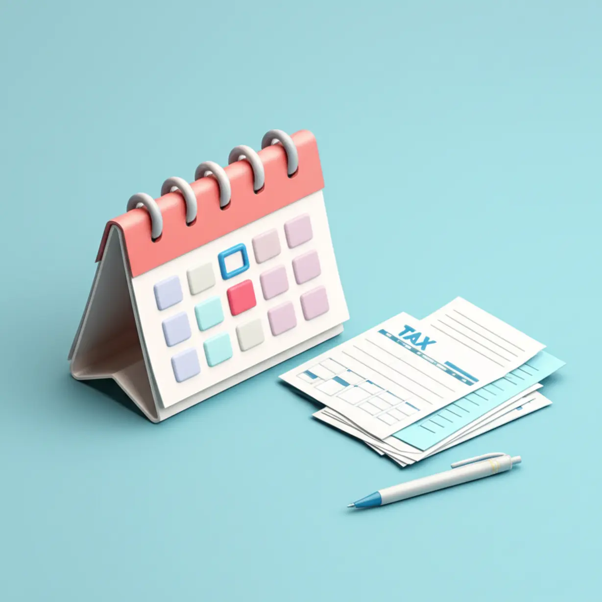 달력과-세금-서류,-양도소득세-신고-기한과-방법을-나타내는-이미지