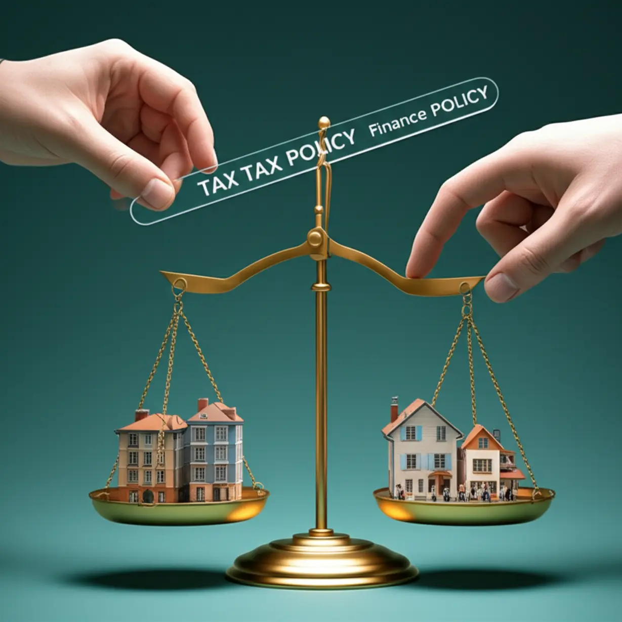 부동산-시장의-균형을-맞추기-위한-정책들을-보여주는-이미지.-공급,-금융,-세금-정책이-조화롭게-작용하여-건강한-부동산-시장을-만드는-중요성을-강조합니다.