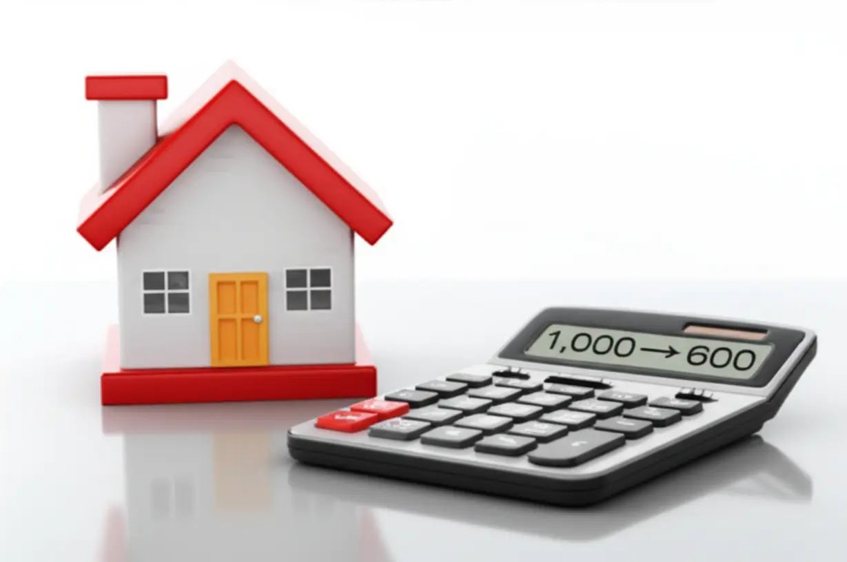 종합부동산세-공시가율-계산을-상징하는-귀여운-집-모형과-계산기.-세금-감소-효과를-보여주는-이미지.