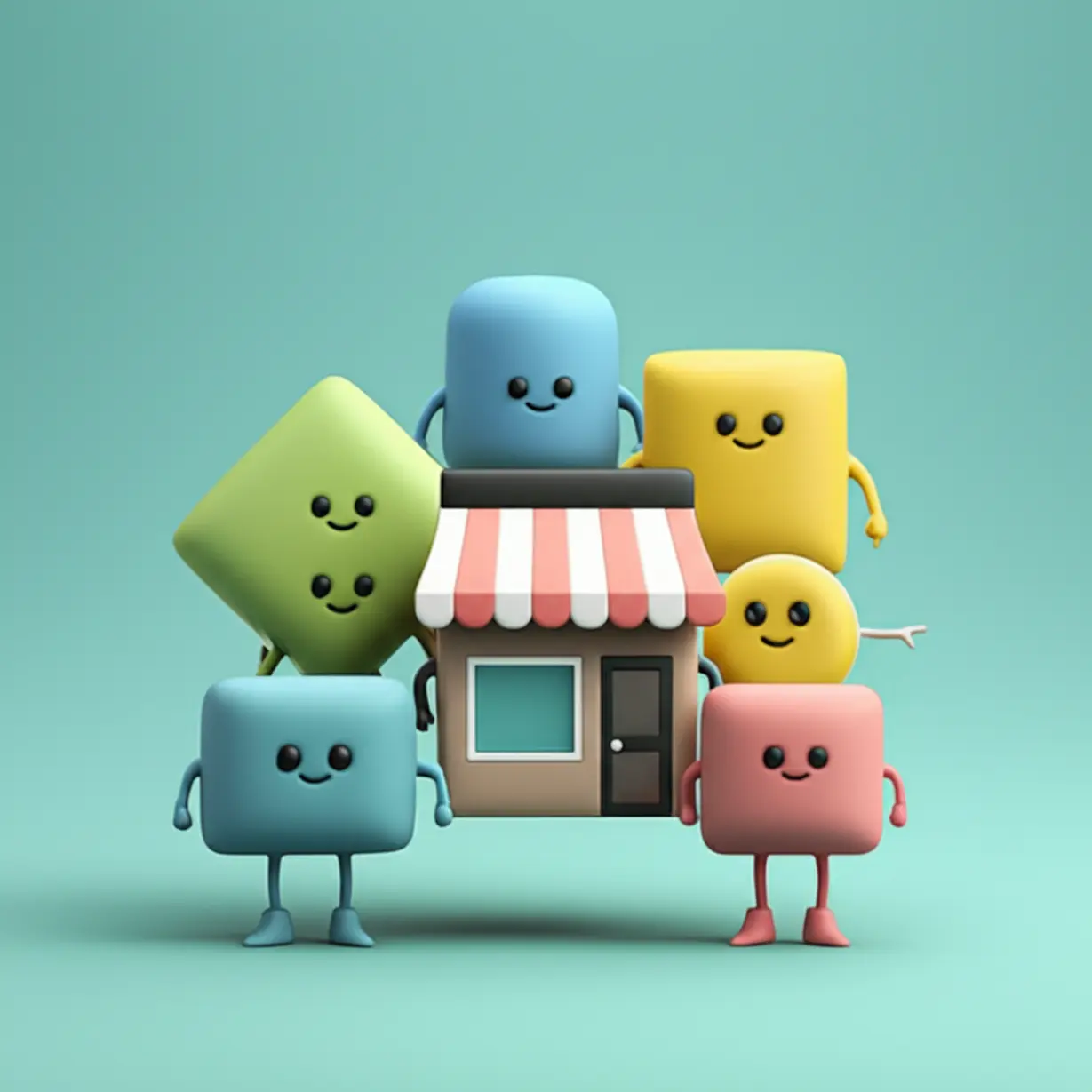 여러-모양의-귀여운-건물들이-서-있는-3D-그림.-일반과세자,-간이과세자-등-부가세-신고-대상-사업자들을-상징합니다.