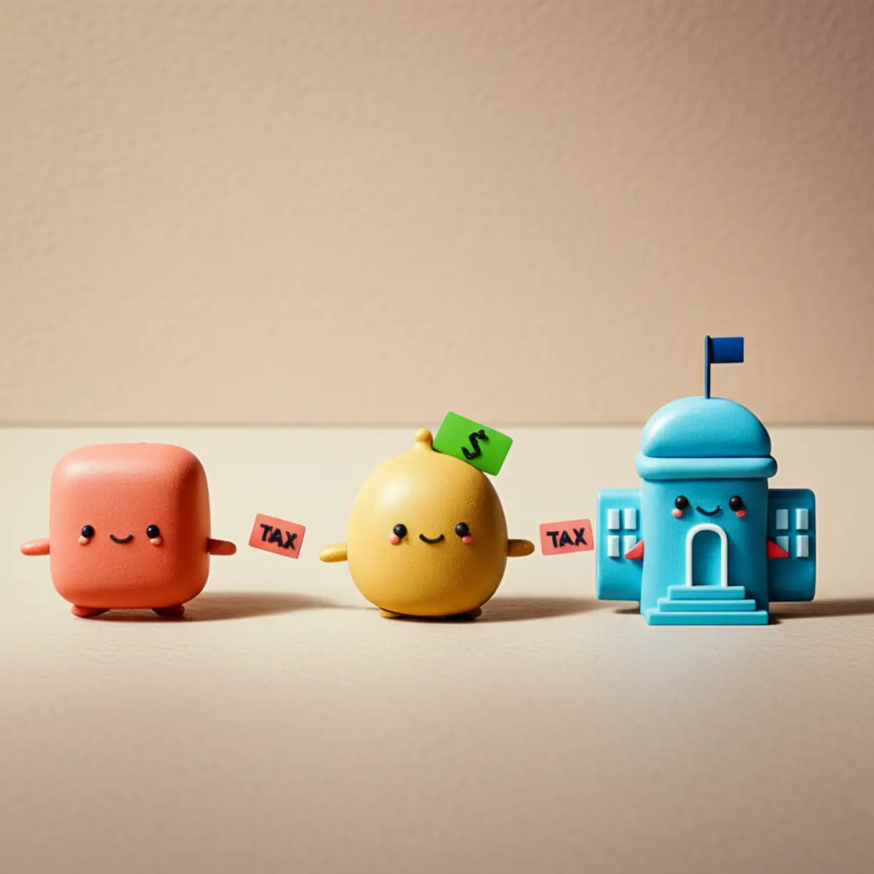 물건이-오가고-세금이-모이는-과정을-귀엽게-표현한-3D-그림.-부가가치세가-어떻게-흐르는지-쉽게-보여줍니다.