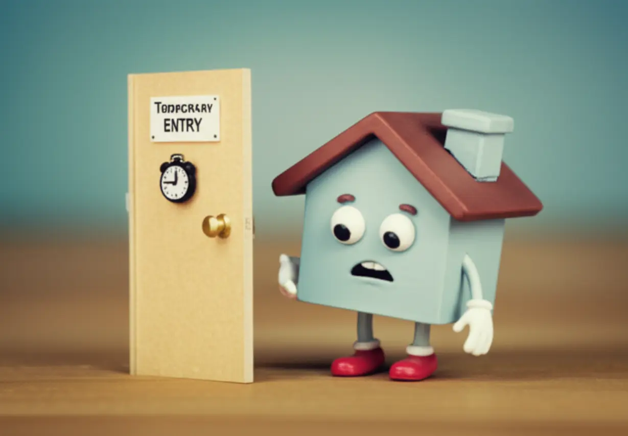 부동산-실거주-의무를-피하려는-꼼수를-보여주는-이미지.-잠깐-전입신고만-하려는-듯-서두르는-집-캐릭터.