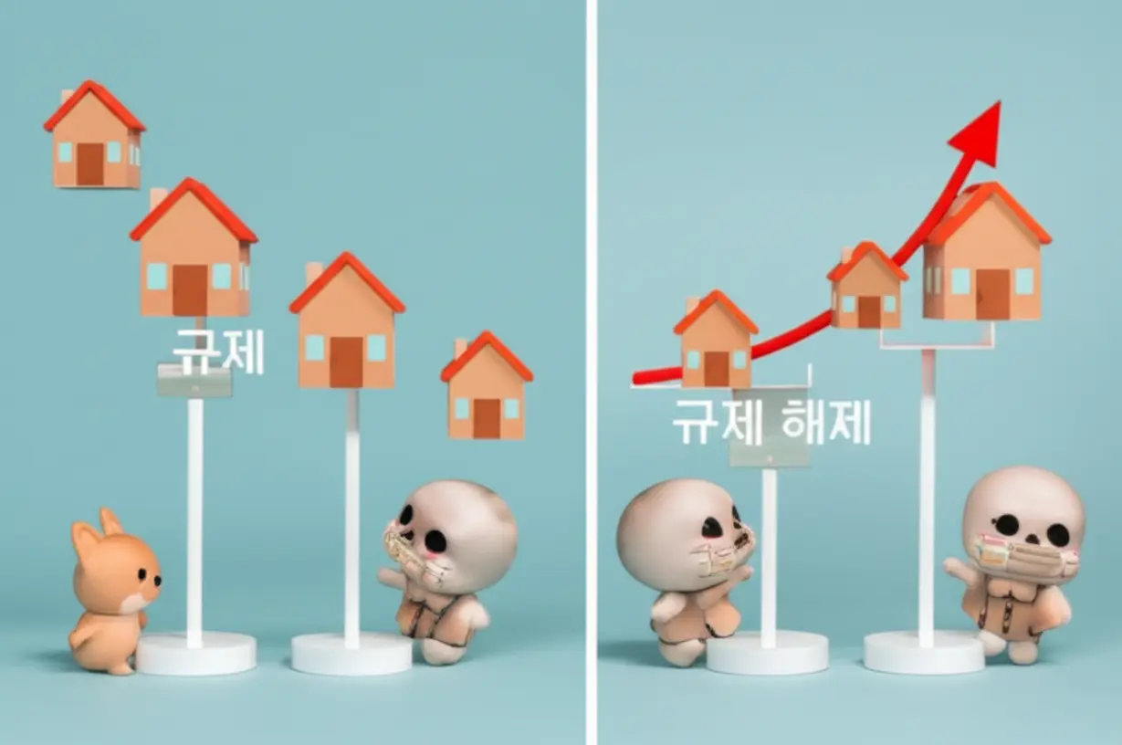 15억-대출-규제와-해제에-따라-집값-변화를-보여주는-귀여운-그림.-부동산-정책-변화가-고가-아파트-가격에-미치는-영향을-나타냅니다.