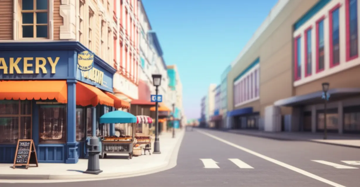 아기자기한-빵집과-전통시장-같은-소상공인-가게들이-한쪽에,-대형마트-같은-큰-상점들이-다른-쪽에-있는-3D-거리-풍경.-민생지원금-사용처와-사용-불가-매장을-시각적으로-구분하여-보여줍니다.