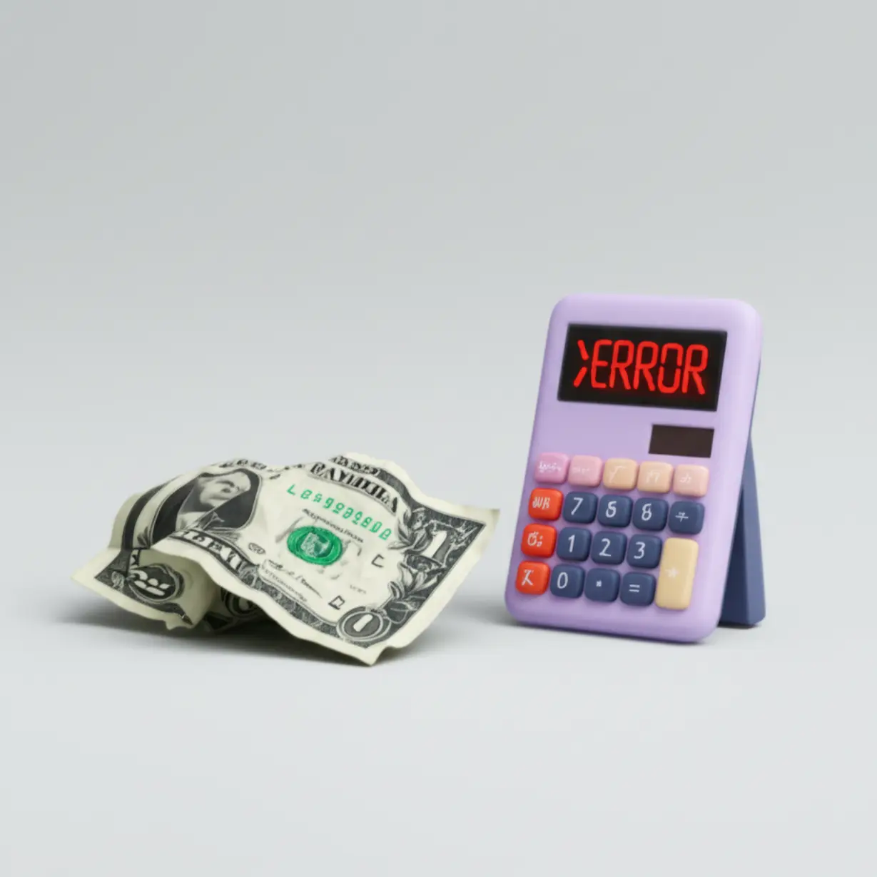 종합소득세-미신고로-인한-경제적-불이익을-표현하는-오류-메시지가-뜨는-3D-계산기와-슬픈-지폐-더미.-금전적-손실을-상징합니다.