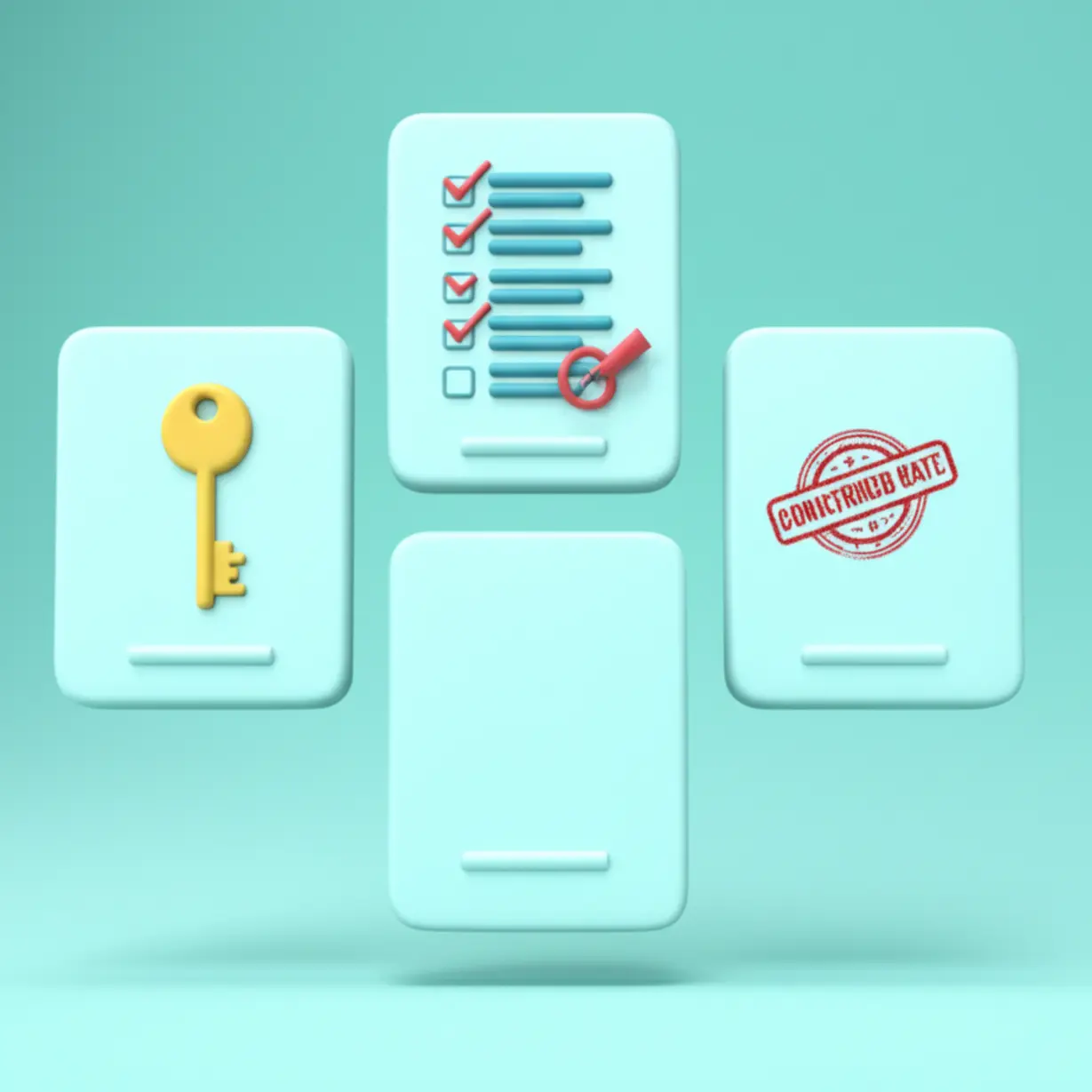 주택임대차보호법의-필수-조건인-전입신고,-확정일자-등을-상징하는-귀여운-3D-체크리스트-아이콘.