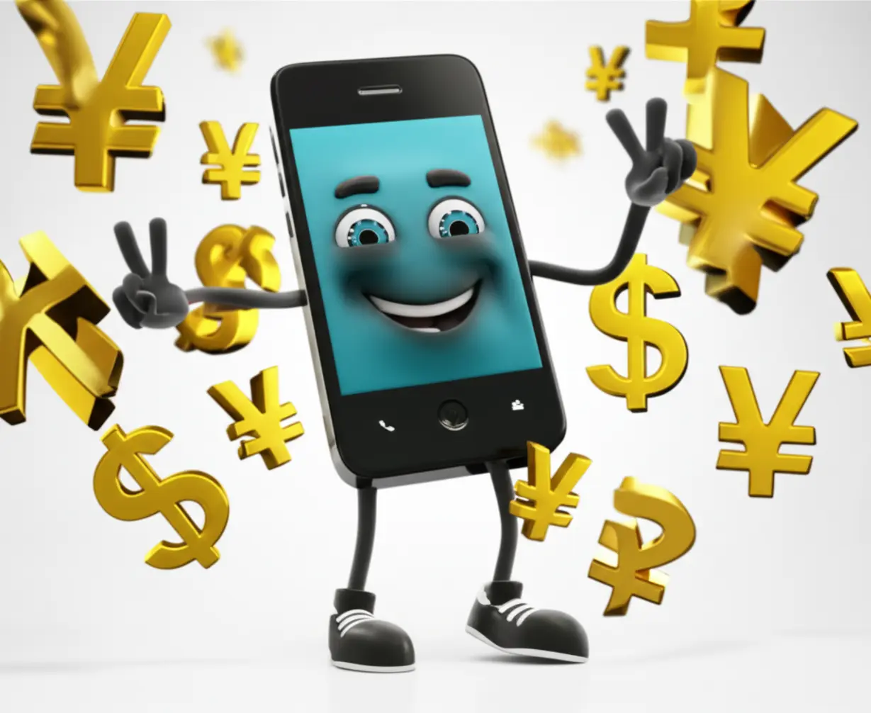 단통법-폐지-후-지원금-선택의-폭이-넓어지는-것을-나타내는-3D-휴대폰-캐릭터와-다양한-통화-기호-이미지