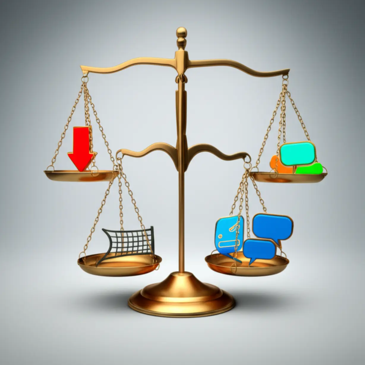 노동위원회-부당해고-판단-핵심-4가지-요건.-네-개의-저울이-균형을-이루며-경영상-필요,-회피-노력,-기준,-협의의-중요성을-보여줍니다.