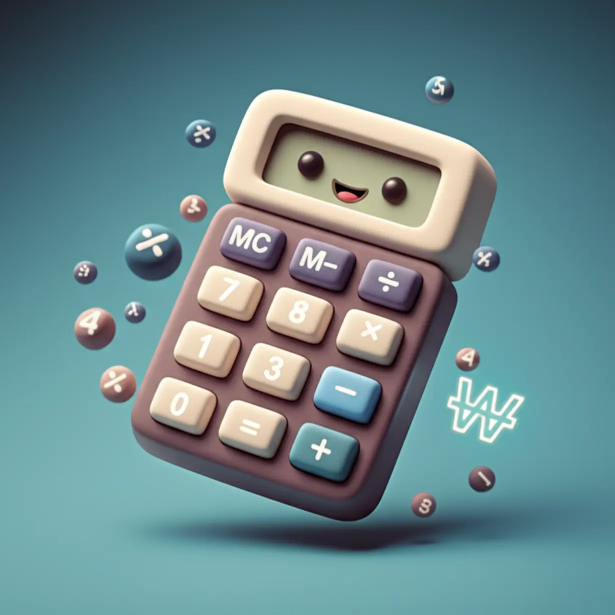 마이너스통장-이자-계산-원리를-상징하는-귀여운-계산기입니다.-돈이-어떻게-계산되는지-쉽게-보여줍니다.