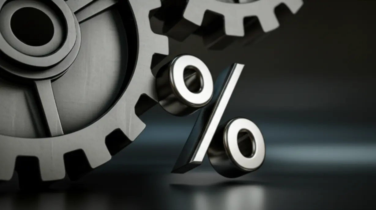 부산청년-기쁨두배통장-약정-기간과-근로-유지율을-나타내는-톱니바퀴와-퍼센트-기호-3D-이미지