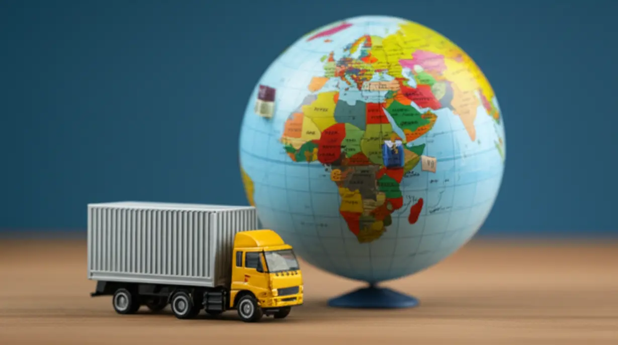 작은-배와-트럭이-지구본-위에서-화물을-나르는-모습으로,-현대글로비스의-전-세계-물류-운송-사업과-경제-활성화를-표현한-3D-일러스트입니다.