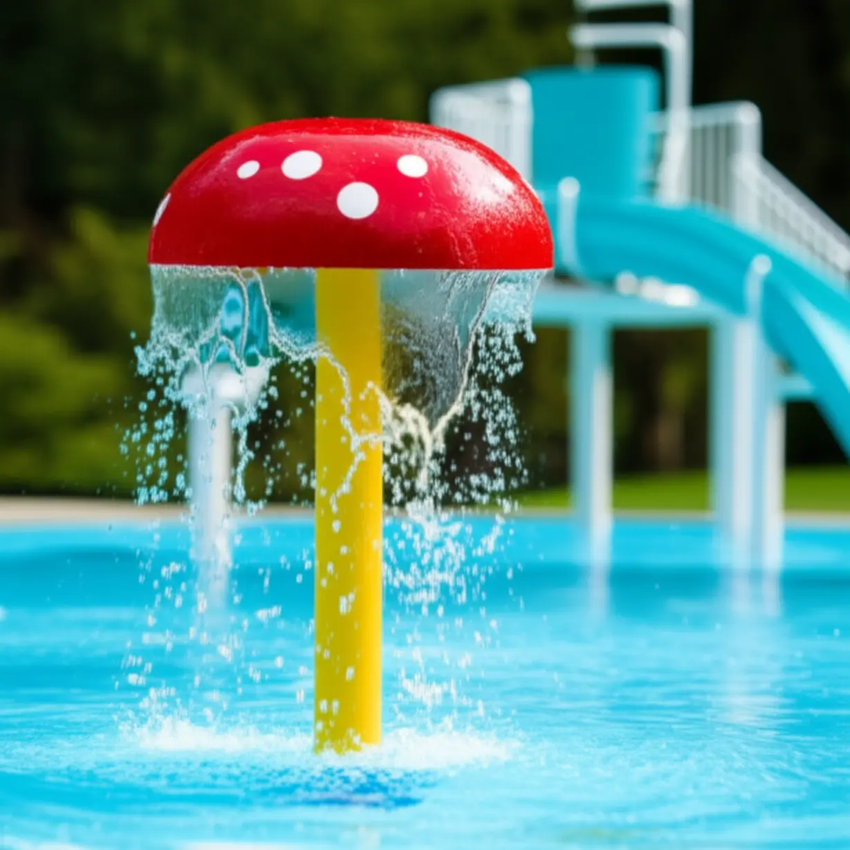 마장-물놀이장-워터슬라이드-물통-버섯물기둥-귀여운-3D-이미지