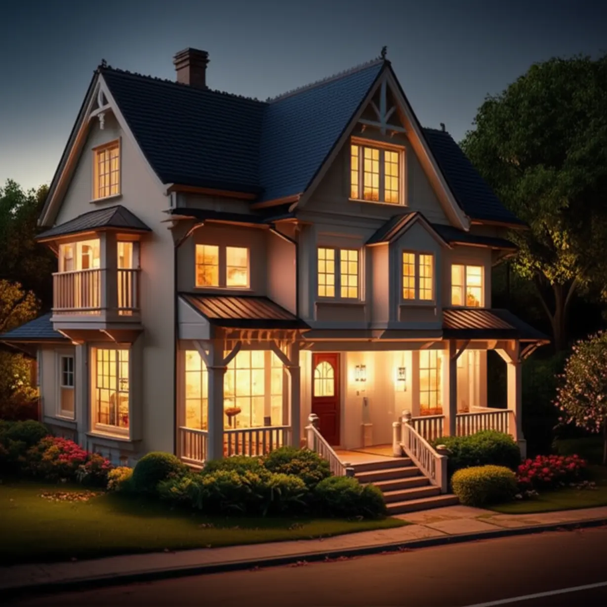 박주미-님의-20년-넘는-대가족-생활을-상징하는-귀여운-3D-불-켜진-따뜻한-집-이미지