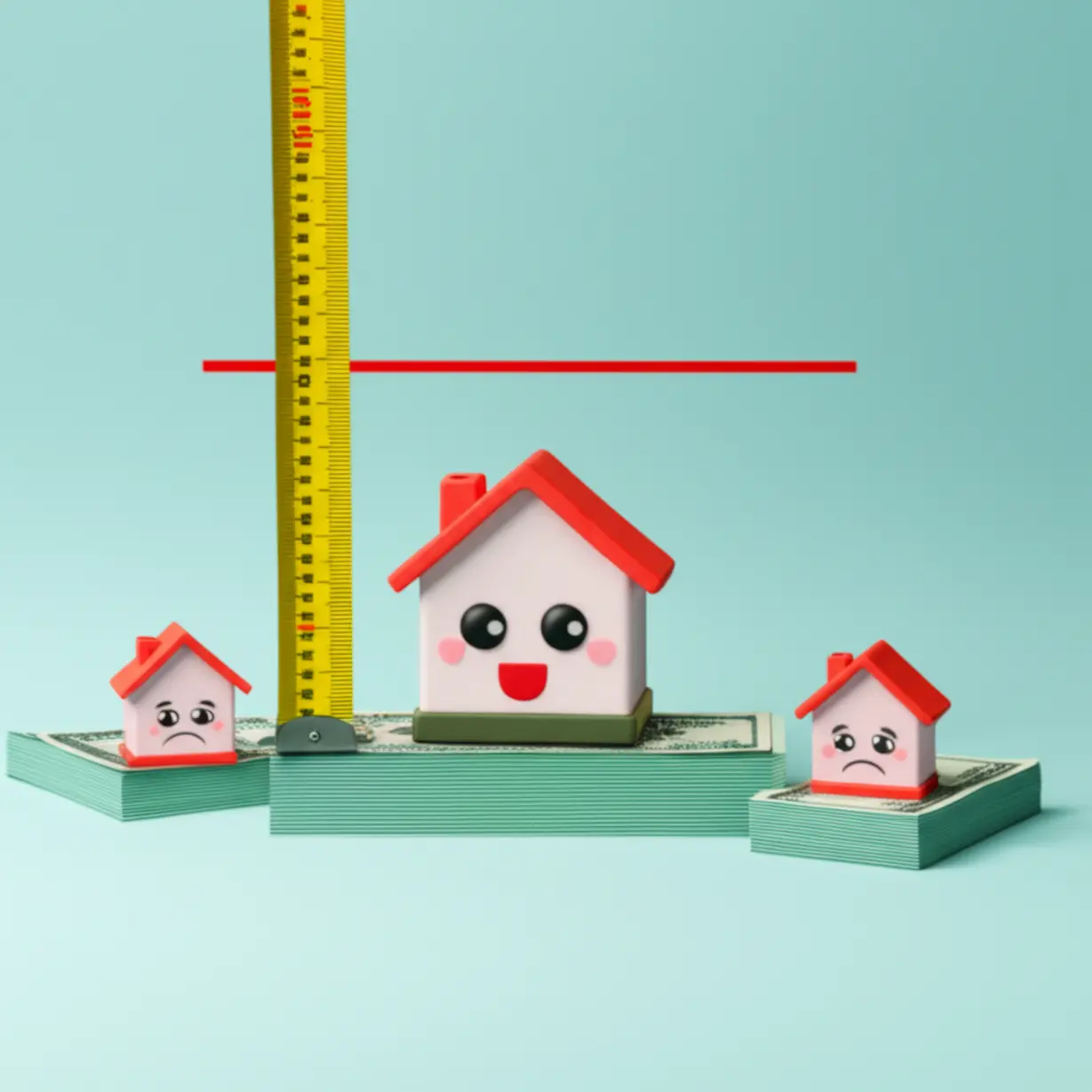 수도권-주택담보대출-6억-한도-제한으로-인해-내-집-마련-자금-계획에-어려움이-생긴-모습을-보여주는-귀여운-3D-그림